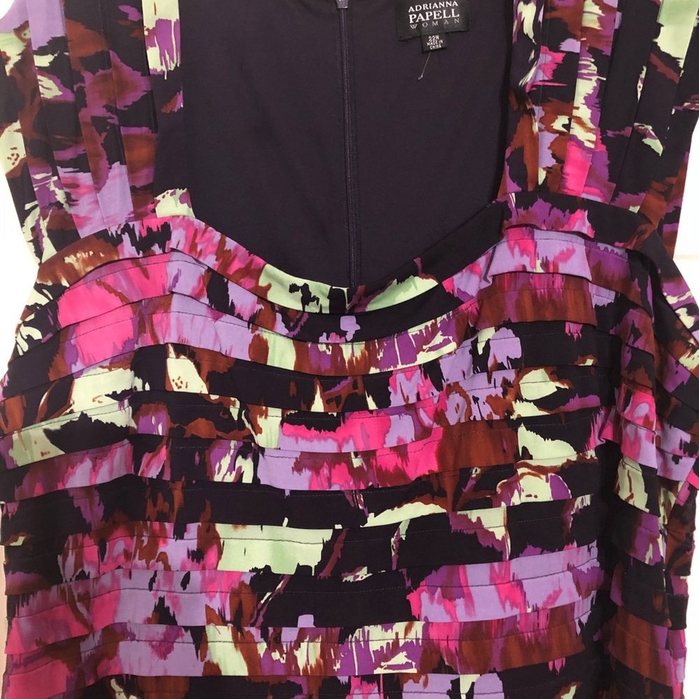 Adrianna Papell Tiered Sheath Dress - Size 22W
